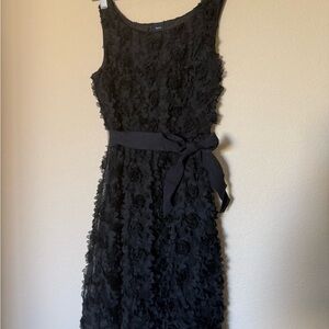 GAP Black Floral Textured Kids Formal Dress